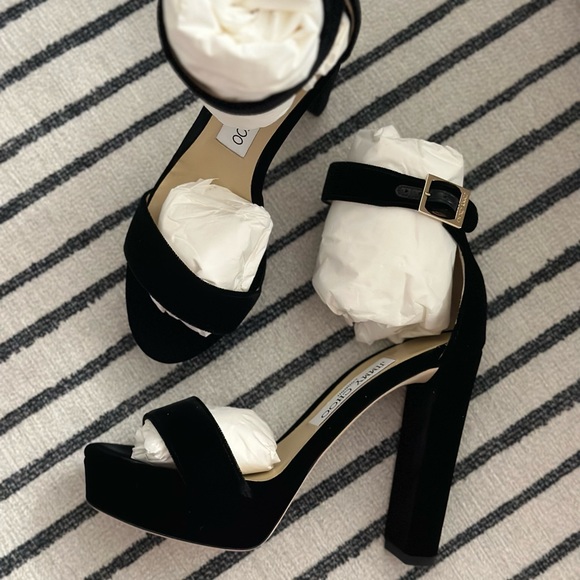 SOLD - Jimmy Choo Holly 120 | Black Velvet - Picture 5 of 8
